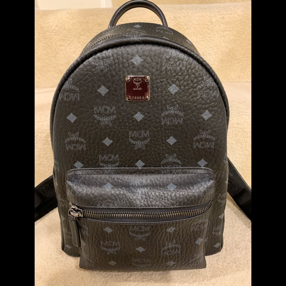100% MCM Stark Logo Backpack black grey